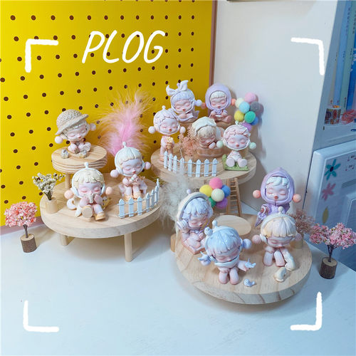 圆盘多层展示架收纳架木盲盒场景搭配场景拍照道具diy手工小配件 - 图1