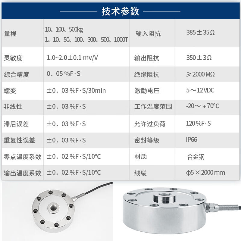 中皖金诺轮辐式称重传感器JLBU-1压力重量重力测力高精度500t拉力-图0