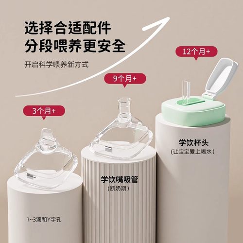 适配赫根奶瓶防喷直饮配件吸管hegen学饮杯盖鸭嘴奶嘴重力球手柄 - 图2