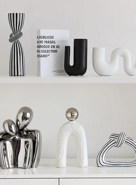 现代简约软装高级感酒柜装饰品摆件高档轻奢客厅小众抽象艺术家居