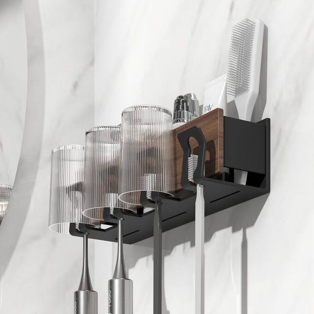Wall-mounted electric toothbrush mouthwash cup without punching cup