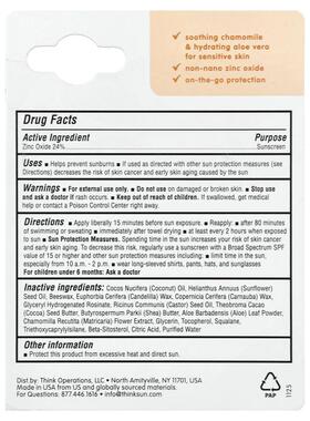 think,Thinkbaby®, Zinc Oxide Sunscreen Stick, SPF 30, Sensit
