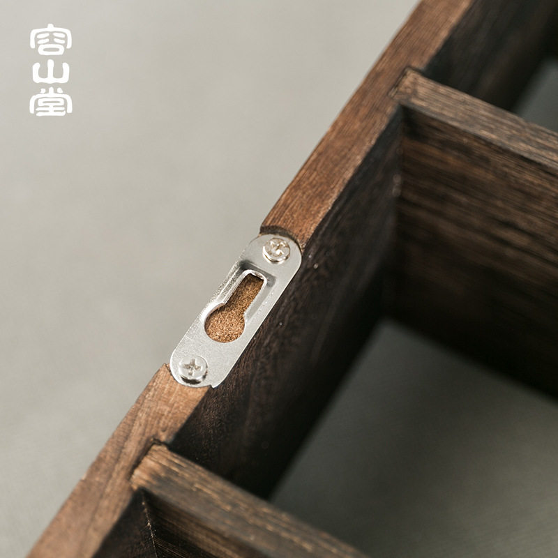 Rongshantang solid wood Chinese wall-mounted large and small Bogu rack tea cup rack Duobao Pavilion tea set storage cabinet storage display rack