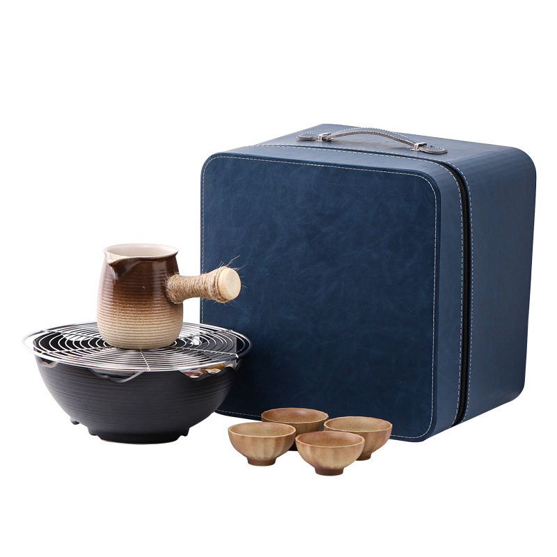 Japanese tea set for making tea by the fire, indoor and outdoor