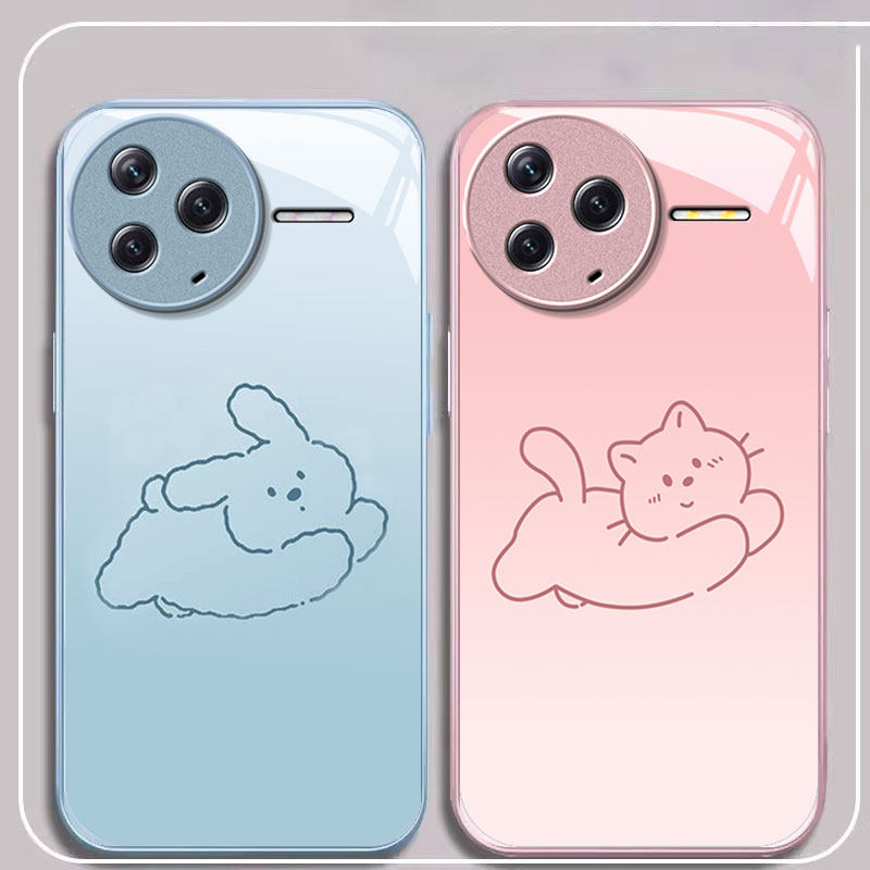 适用红米k80手机壳新款高级感K70Pro女redmi奔跑狗狗至尊版K70E可爱k60创意k40s玻璃K50简约K30专用保护套女,淘宝优惠券,粉丝福利购,淘宝优惠卷