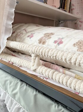 宿舍楼梯脚踏垫毛绒超粗线条床头栏杆防撞毛线包边套防止冻脚打滑