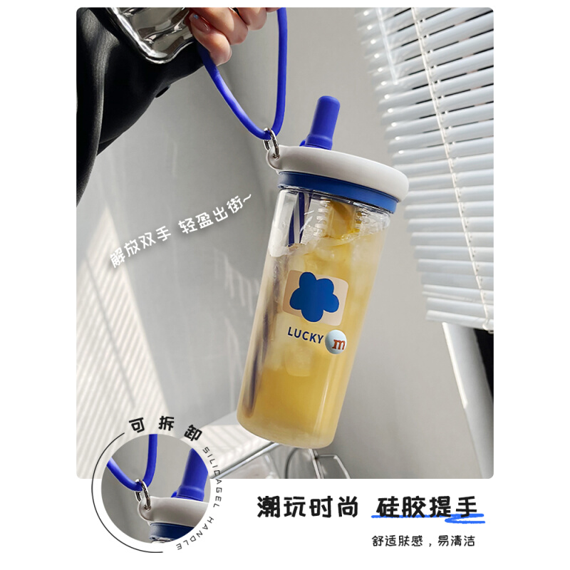 水杯带茶隔2023网红爆款大容量办公室吸管耐高温食品级透明1000ml - 图1