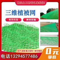 Three-dimensional vegetation net lawn covered vegetation slopes planted grass green garden forest green dust cover ecological vegetation net