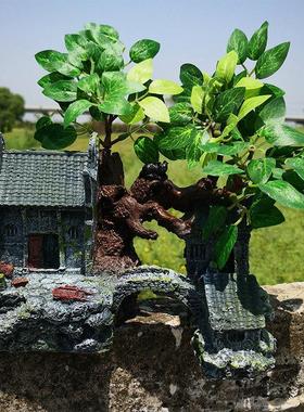 室内外小桥亭子塔石磨假山配件鱼池缸水族箱装饰造布景石拱桥摆件