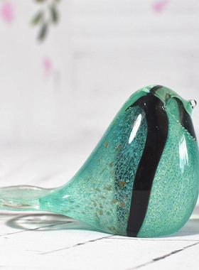 创意琉璃小摆件可爱动物装饰品玻璃小鸟生日礼物结婚礼品桌面镇纸