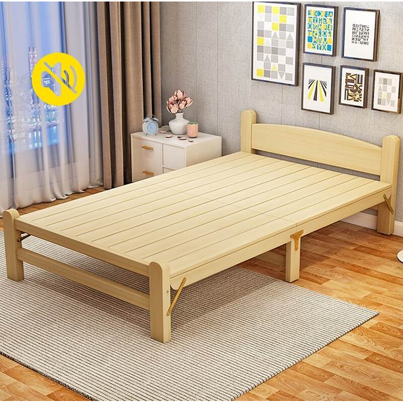 硬板午休床折叠床实木1.2米办公室小床店铺木质床90cm租房单人床