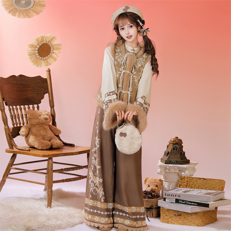 陌南尘-雪绒蝶 原创新中式汉元素汉服女2025新款冬季加厚日常古装,淘宝优惠券,粉丝福利购,淘宝优惠卷