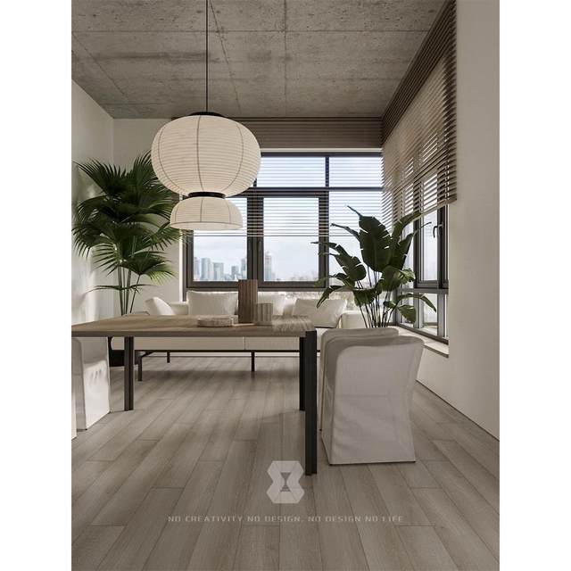 Ecological natural all-ceramic wood grain tiles indoor guest restaurant bedroom non-slip wooden floor tiles interlocking engineering tiles