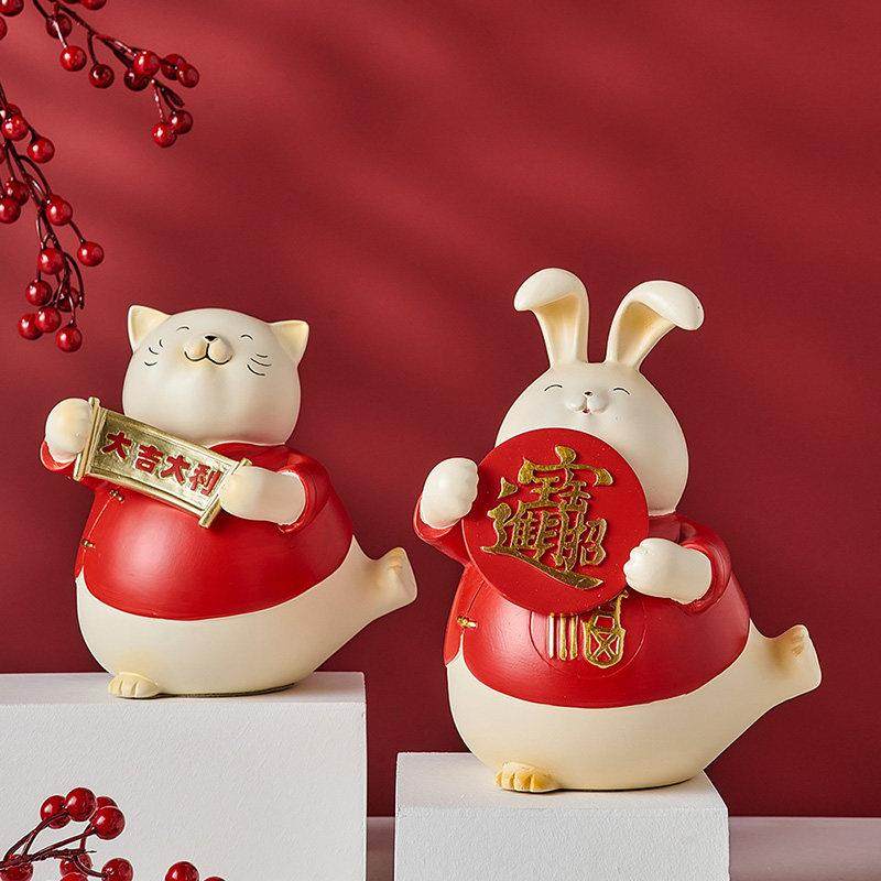 创意发财兔子摆件客厅酒柜电视柜玄关装饰品摆设家居好物乔迁送礼,淘宝优惠券,粉丝福利购,淘宝优惠卷