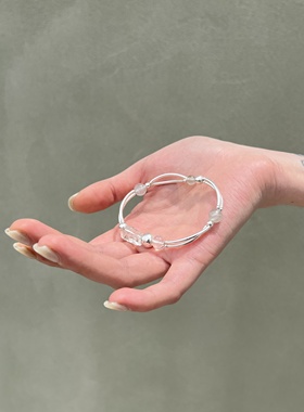 采石studio绿水双层925银管手链