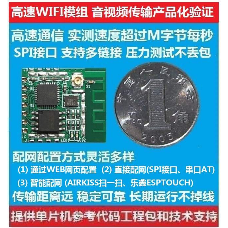 ESP8266WIFI模块高速SPI 串口WEB网页多链接音视频传输产品化验证 - 图1