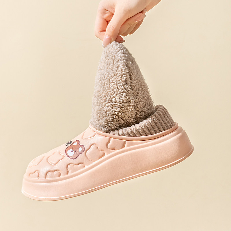 防水棉拖鞋女士冬季包跟外穿情侣居家室内月子鞋加绒厚底保暖棉鞋,淘宝优惠券,粉丝福利购,淘宝优惠卷