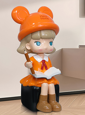 柜台装饰品学霸公主女孩摆件酒店桌面小画家高颜值潮流卡通玻璃柜