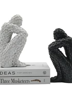 轻奢简约书房人物摆件样板房客厅办公室电视柜创意家居装饰品摆设