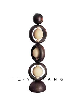 依依现代简约样板间衣帽间创意摆件大理石托盘木制烛台装饰摆件