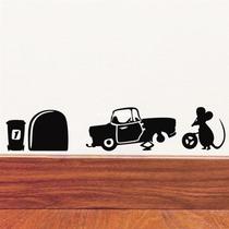 funny cartoon mouse Repair the car wall sticker Decal Kids N