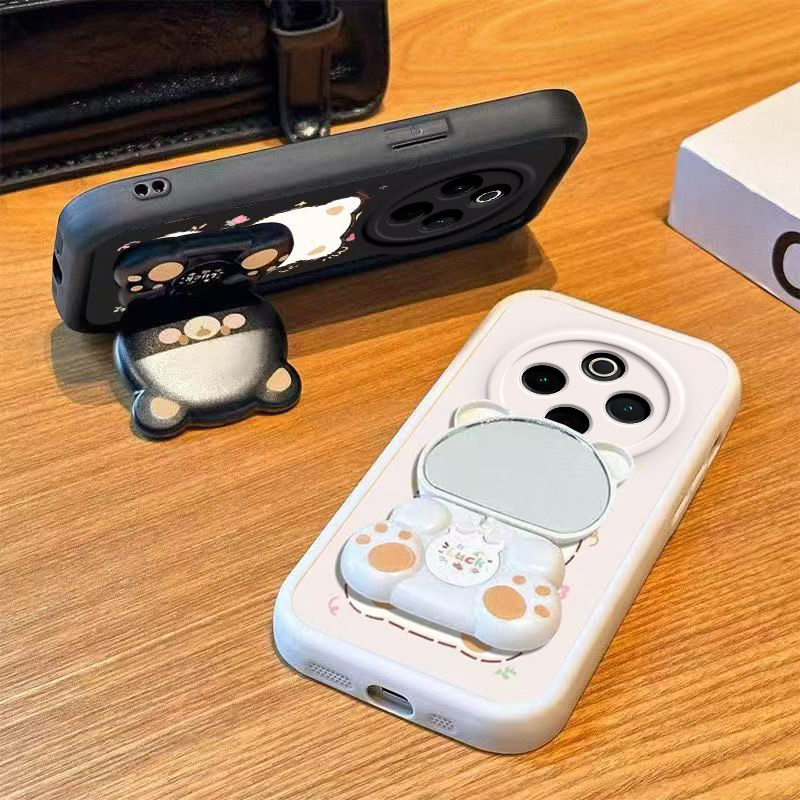 适用vivoX300手机壳小熊支架X300Pro保护套vivo新款液态硅胶镜头全包防摔外壳步步高维沃viv0叉三百vovix男女 - 图2