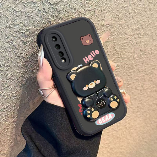 适用华为P20Pro手机壳小熊支架P2OPro保护套P20P新款Plus镜子Pr0硅胶软壳CLT一AL00全包ALOO防摔CLTAL01男女 - 图3
