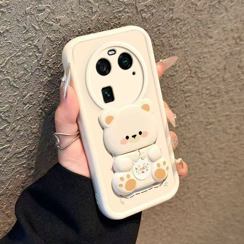 适用OPPOFindX6Pro手机壳小熊支架OPPO Find X6Pr0新款FindX6Por套OPPOX硅胶0PP0FandX全包防摔OPPOFandX男女 - 图3