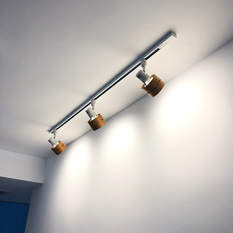 日式实木轨道灯LED导轨灯北欧原木家用背景墙射灯智能遥控轨道灯,淘宝优惠券,粉丝福利购,淘宝优惠卷