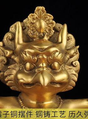 雷震子神像铜制金翅大鹏鸟摆件吉祥物居家供奉客厅玄关风水工艺品