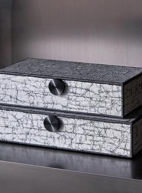 卡萨家居售楼处衣帽间梳妆台桌面收纳盒子储物盒样板间装饰品摆件