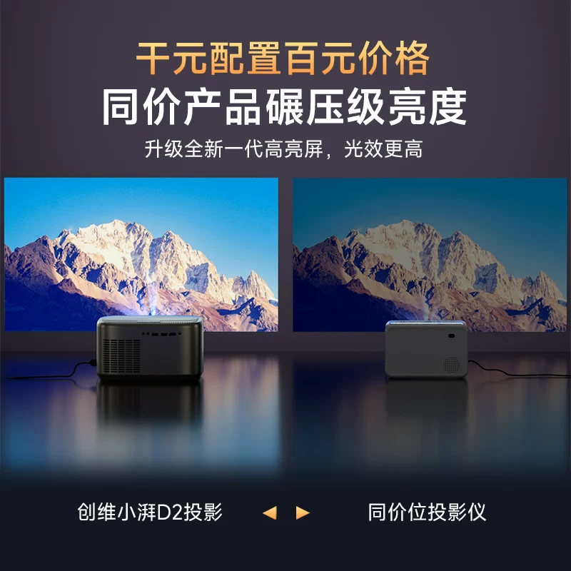 [Xiaopai Projection] [Fully Automatic Ultra HD] 2024 Upgraded Projector Home Ultra HD Wall Bedroom Smartphone Screen Home Theater Small Dormitory Student Projector
