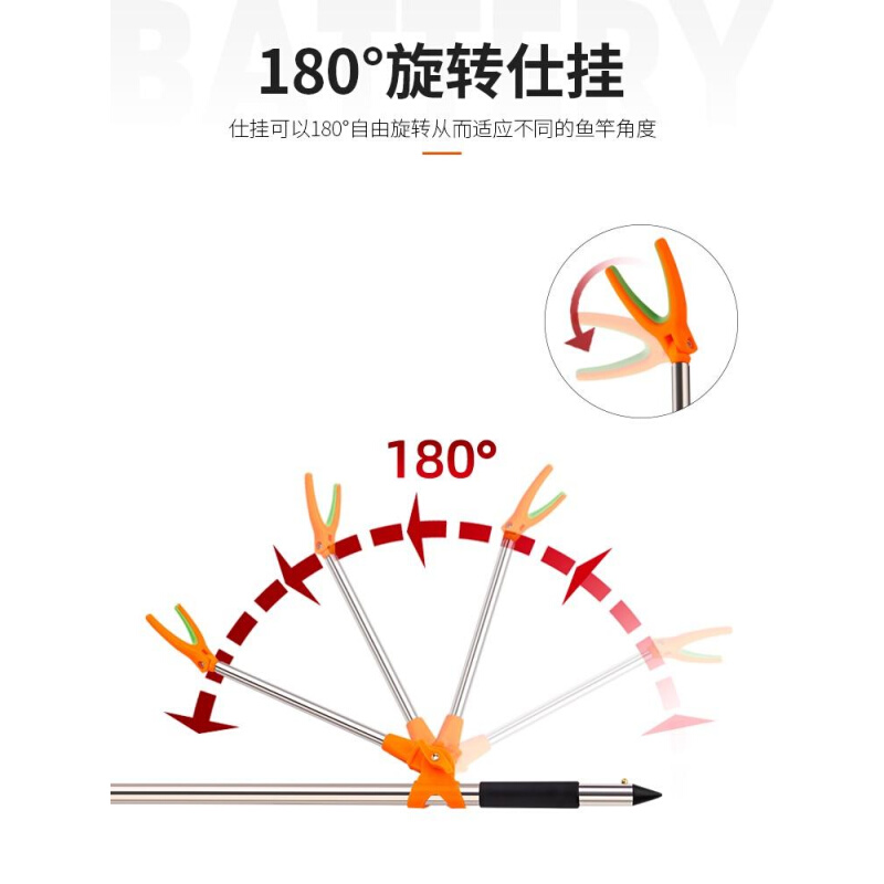 双炮台支架钓箱专用钓椅地插不锈钢双杆双头钓台鱼竿座架钓鱼架杆 - 图1