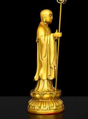 铜像千日藏菩萨佛像祭拜九华山千日藏菩萨饰物坐莲花千日藏菩萨铜