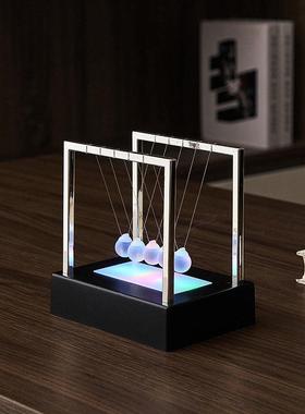 创意牛顿摆球摆件永动机磁悬浮物理桌面装饰品男生电竞电脑高级感