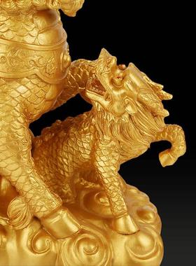 上善若水 麒麟摆件 一对招财财富麒麟工艺品客厅家居装饰摆设0832