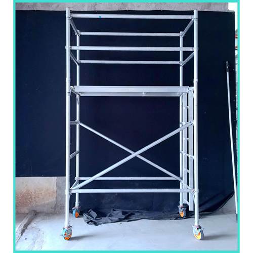 欧标铝合金脚手架移动平台厂家直销窄架加厚扣件式轻便快装铝通架 - 图1