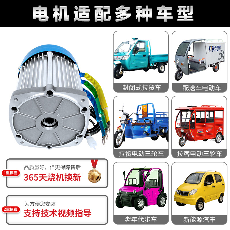 三轮车电机60V1200W电瓶车改装大功率高速直流无刷控制器72V1500W - 图2