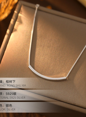 高级感S925银极简弯管手链女几何