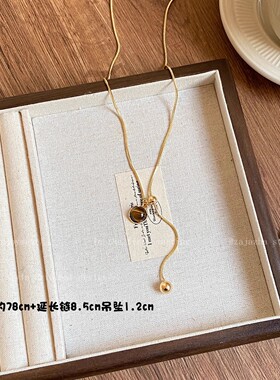 秋冬款爆款美拉德虎眼石吊坠项链