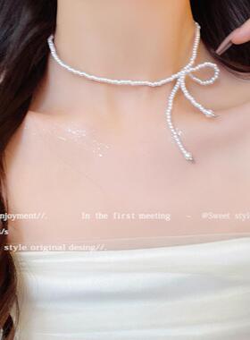 韩系爆款温柔气质珍珠项链女小众