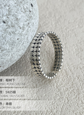 高级感S925银冷淡风圆点多层戒指
