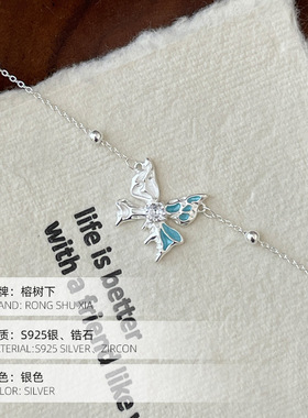 高级感S925银超仙网红蝴蝶项链女