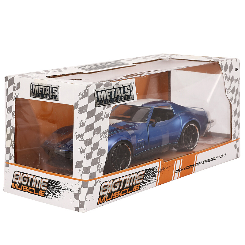 1969 Chevy Corvette Stingray ZL1雪佛兰肌肉跑车合金车模1:24 - 图2