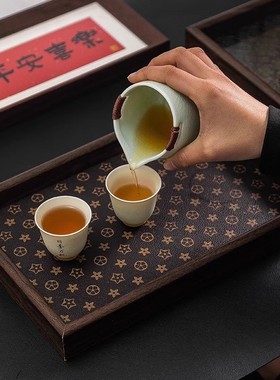 轻奢高级首饰收纳盒家用客厅茶几饰品项链手链耳环长方形木质托盘