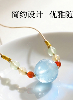 天然水晶圆珠切面随形手工编织