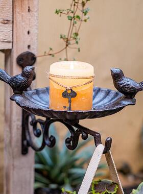欧式复古铸铁工艺品铁艺挂钩小鸟庭院花园吊蓝挂钩鸟食盆装饰挂钩