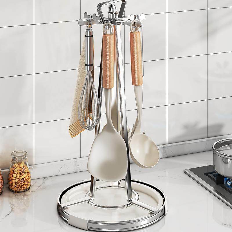 旋转锅铲架台面家用厨房置物架桌面挂勺子铲子支架汤勺厨具收纳架,淘宝优惠券,粉丝福利购,淘宝优惠卷
