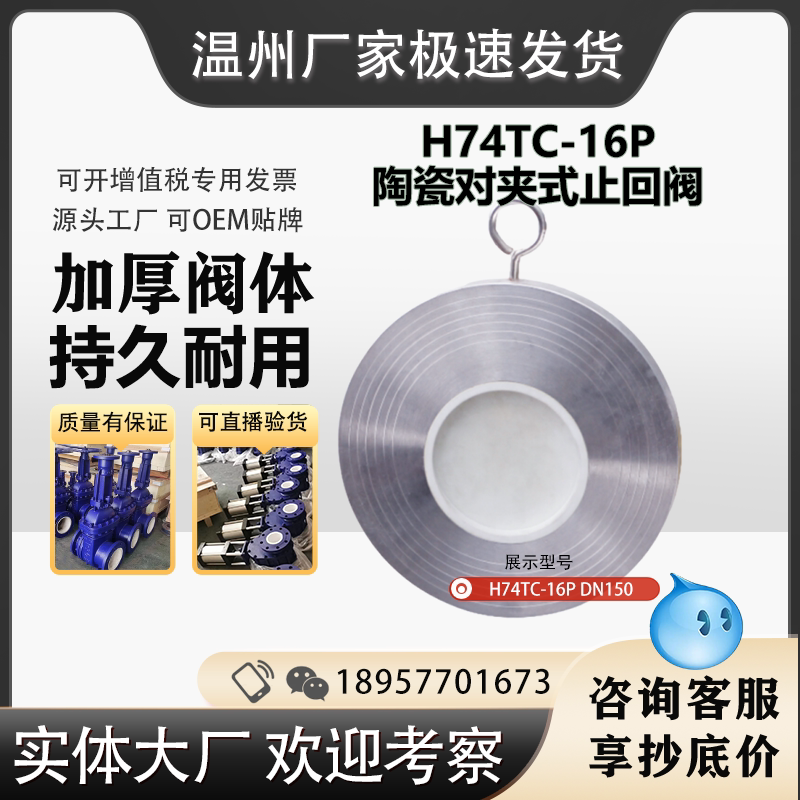 H44TC-16C 碳钢陶瓷法兰止回阀 铸钢单向止逆阀 耐磨 防腐蚀