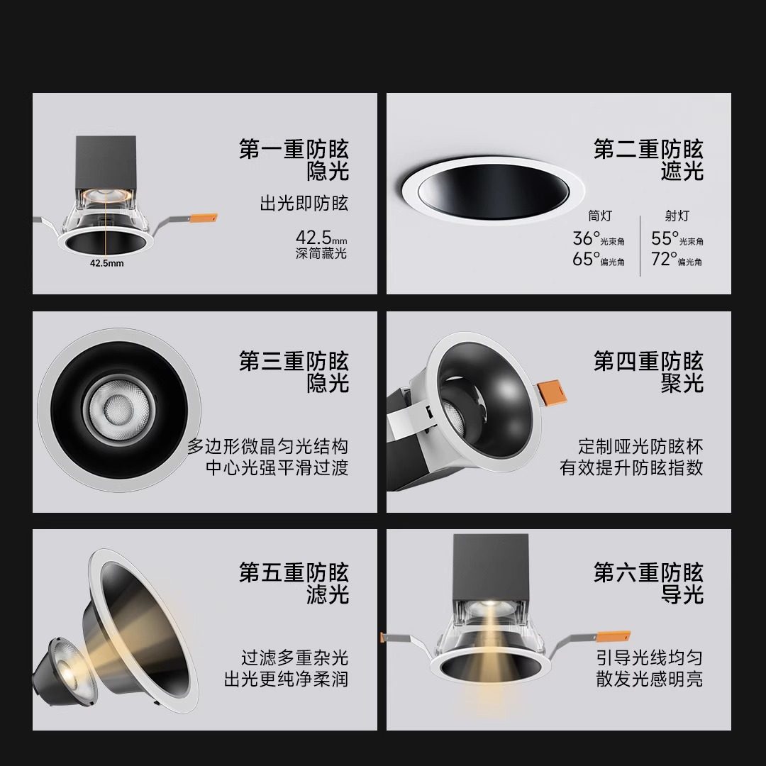 平头熊PTX-F1火星全光谱智能筒射灯已接入米家APP嵌入式防眩节能 - 图1